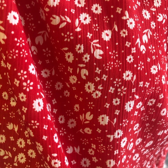 Pink Lily red and white floral tie front dress - Picture 3 of 4